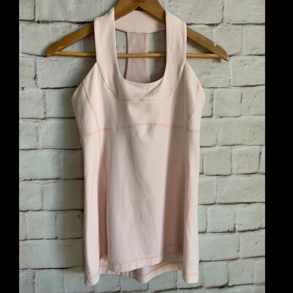 Lululemon Racerback Shirt, Light Pink, Shelf Bra 6